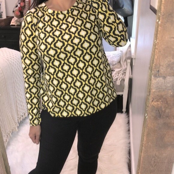 Crown & Ivy size small yellow & blue preppy top - Picture 2 of 7